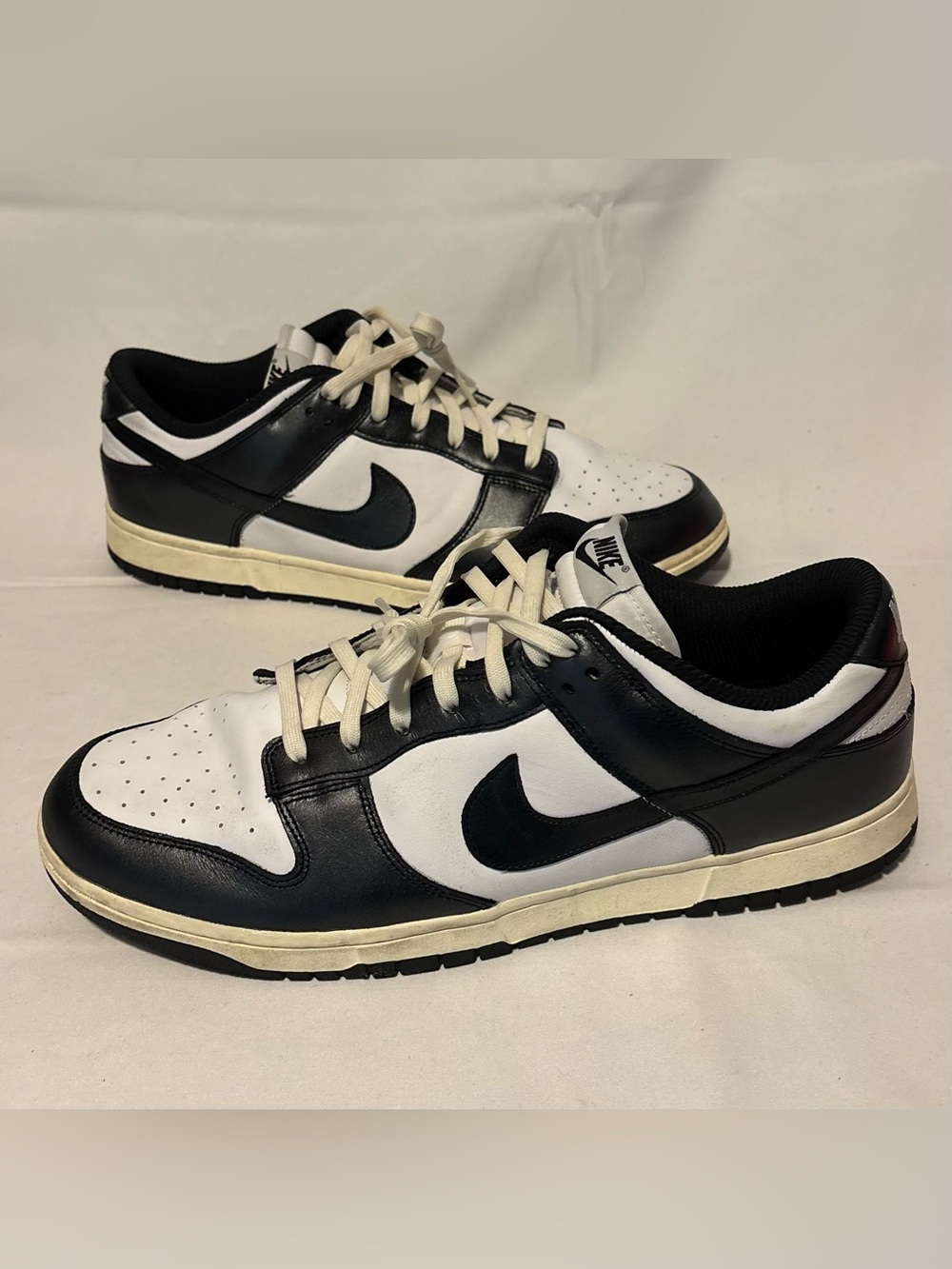 Nike Dunk Low Vintage Premium Panda Black White FQ8899-100 Men’s Size 14/W 15.5